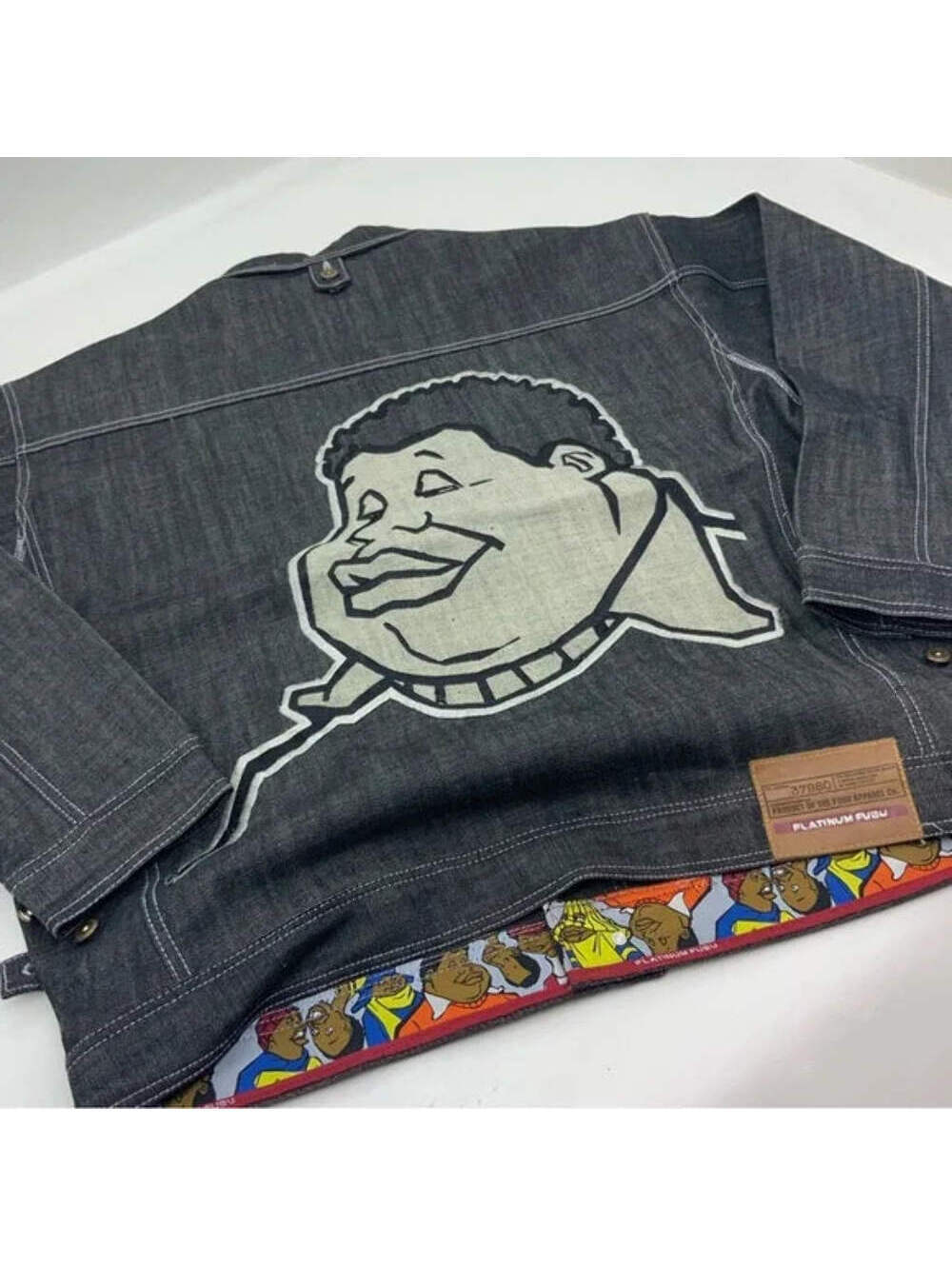 Men's Fubu Black Phat Albert Raw Black Denim Jacket NWT